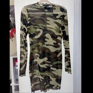 Camo sheer dress